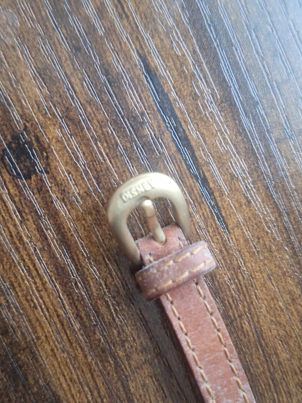Disney Brown and Gold Mickey Mouse Leather Strap Watch Requires Battery